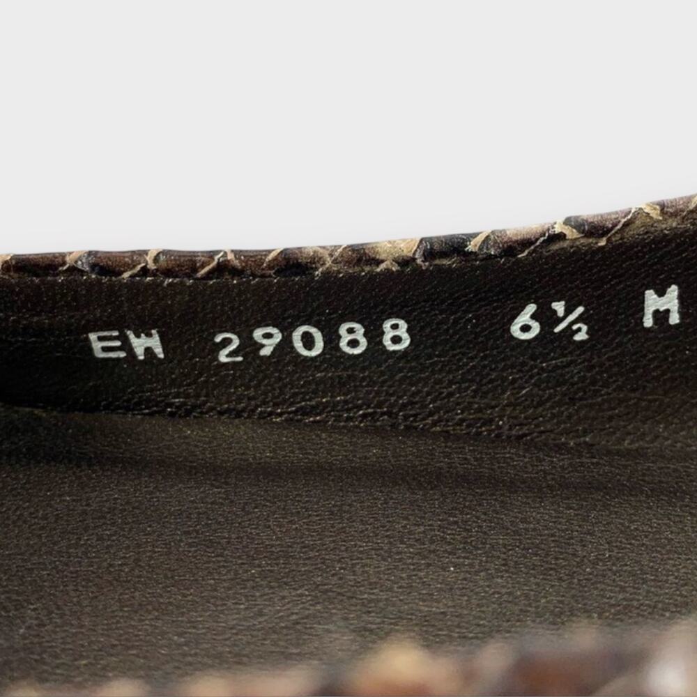 Stuart Weitzman Snakeskin Embossed Leather Flats Size 6.5 - Picture 5 of 7